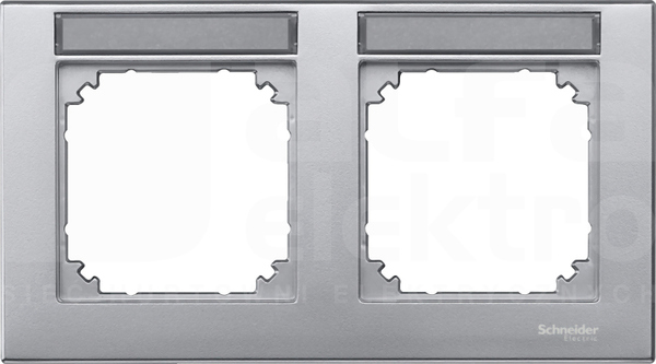 MERTEN M-PLAN aluminium Ramka 2-krotna pozioma z polem opisowym