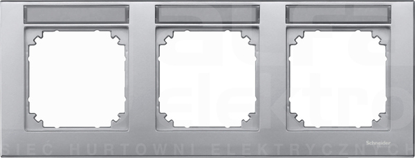 MERTEN M-PLAN aluminium Ramka 3-krotna pozioma z polem opisowym
