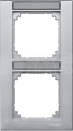 MERTEN M-PLAN aluminium Ramka 2-krotna pionowa z polem opisowym
