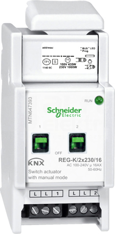 MERTEN KNX 2x230/16 REG-K Aktor załączający uruch.ręcz.