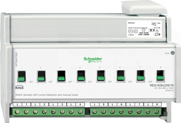 MERTEN KNX 8x230/16 REG-K Aktor załączający uruch.ręcz.z det.prąd.