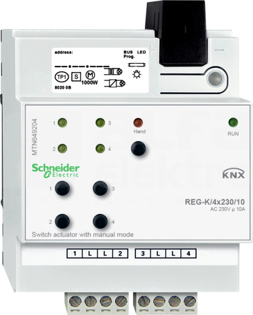 MERTEN KNX 4x230/10 REG-K Aktor załączający uruch.ręcz.
