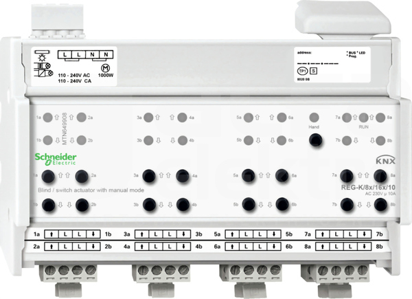 MERTEN KNX 8x/16x/10 REG-K Aktor żaluz/załącz.uruch.ręcz.