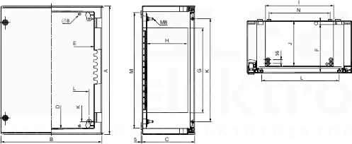 THALASSA WM pol PLM 847x636x300 IP66 Obudowa natynkowa-akcesoria z tworzywa