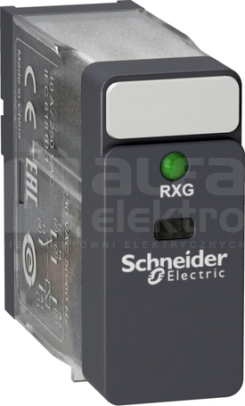 RXG 1CO 10A 230VAC Przekaźnik elektromechaniczny z blokiem przyłącz.