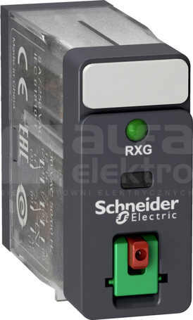 RXG 2CO 5A 230VAC Przekaźnik elektromechaniczny z blokiem przyłącz.