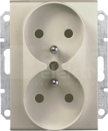 SEDNA 2x2P+Z satyna Gniazdo sieciowe do ramek