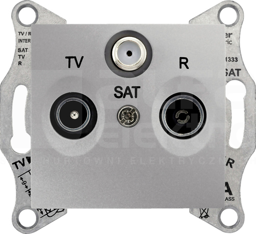 SEDNA 8dB aluminium Gniazdo R/TV/SAT przelotowe