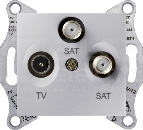 SEDNA aluminium Gniazdo TV/SAT/SAT końcowe