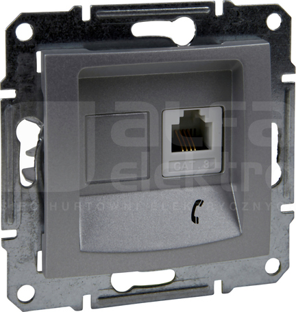 SEDNA RJ11 aluminium Gniazdo telefoniczne