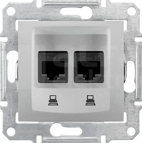 SEDNA 2xRJ45 kat.5e aluminium Gniazdo komputerowe