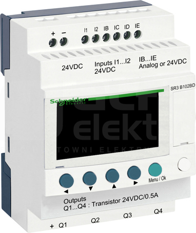 SR3B102BD 24VDC ZELIO LOGIC 6WE 4WY RTC/LCD