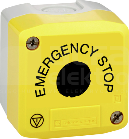XALK fi22 EMERGENCY STOP szary/żółty Kaseta sterująca pusta z jednym otworem