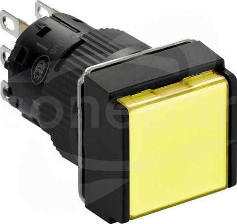 XB6ECW5J1P Żółty Płaski 1CO 12V DC Kwadratowy Przycisk