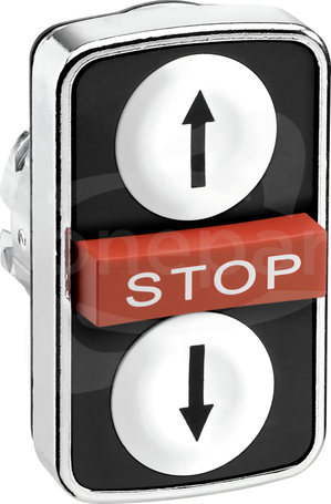 ZB4BA71114 FI22 strzałka biała góra/ czerwony STOP Przycisk