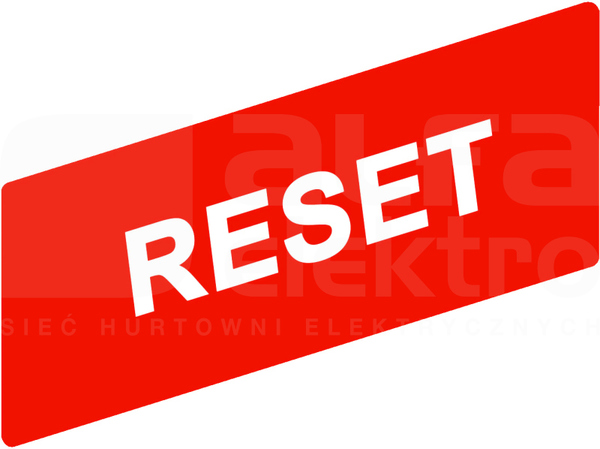 ZBY02323*BIALE RESET CZERW ETYKIETA 8X27 DO RAMKI 30X40