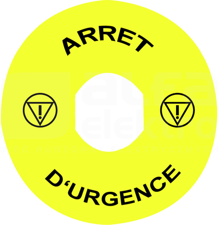 ZBY8130*ARRET D URGENCE ZO ETYKIETA OKRAGLA D90 WYL.BEZ