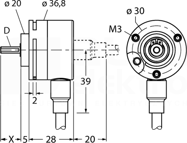 Ri-08S6S-2F500-C 1M Enkoder obrotowy inkrementalny