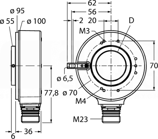 Ri-42H25S4-2B1024-12M23 Enkoder obrotowy inkrementalny