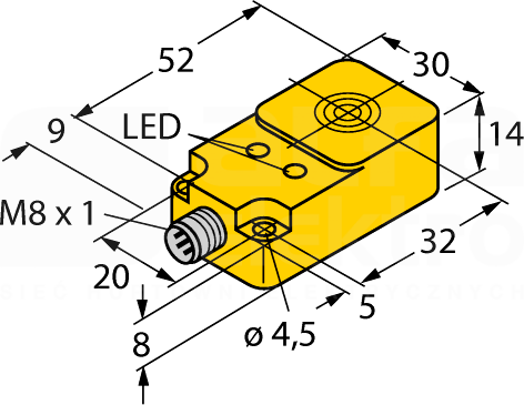 NI20-Q14-AP6X2-V1131 Czujnik indukcyjny