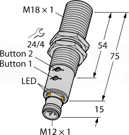 RU130U-M18E-LIU2PN8X2T-H1151 Czujnik ultradźwiękowy