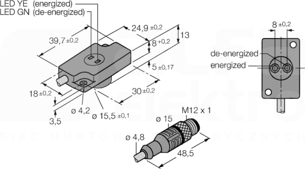 NI1,5-KSR13R-2AD4X2-0,2-RS4.4T/S34 Czujnik indukcyjny (kątowy)