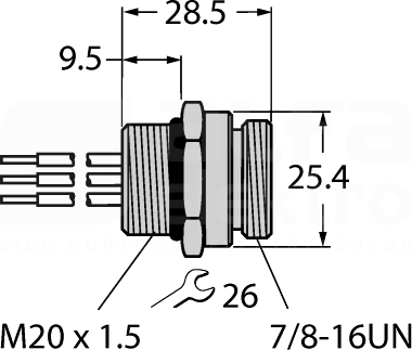 RSFV49-0,3M/M20/C1117 Akcesoria dla systemów sieciowych