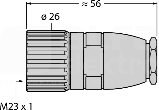 FW-M23ST19Q-G-LT-ME-XX-10 M23 19P Wtyk męski prosty