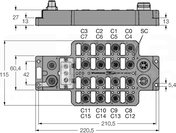FLDP-IOM1616-0001 Moduł wejść/wyjść PROFIBUS-DP