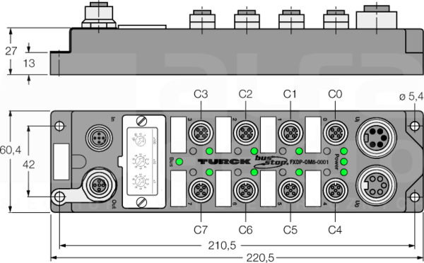 FXDP-OM8-0001 Moduł wejść/wyjść PROFIBUS-DP