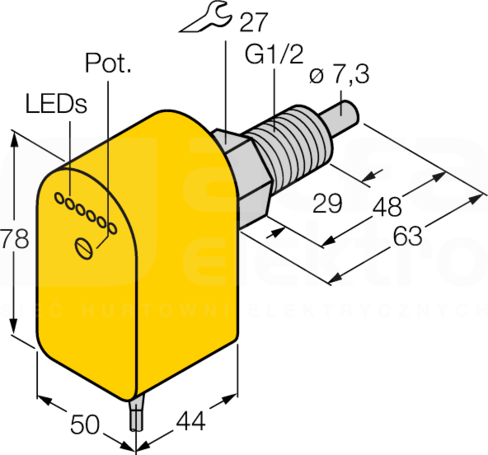 FCS-GL1/2A4P-VRX/24VDC 5M Czujnik przepływu
