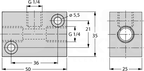 FCI-1/4-1/4-1/4-A4 Uchwyt montażowy