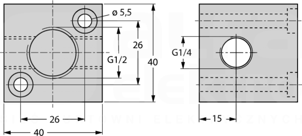 FCI-1/2-1/4-1/4-A4 Uchwyt montażowy