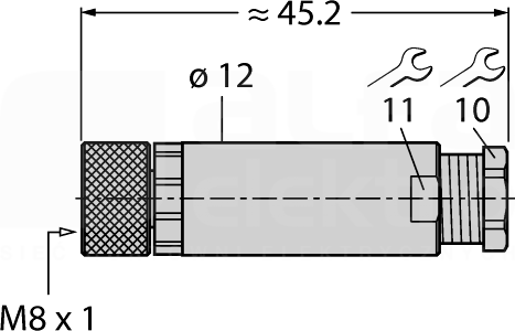 B5143-0 M8 4P Wtyk żeński prosty