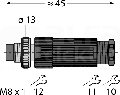 HS5131-0 M8 3P Wtyk męski prosty