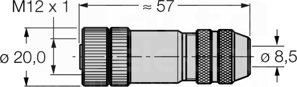 BMWS8151-8,5 M12 5P Wtyk żeński prosty