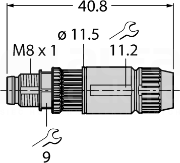 HAS5141-0 M8 4P Wtyk męski prosty