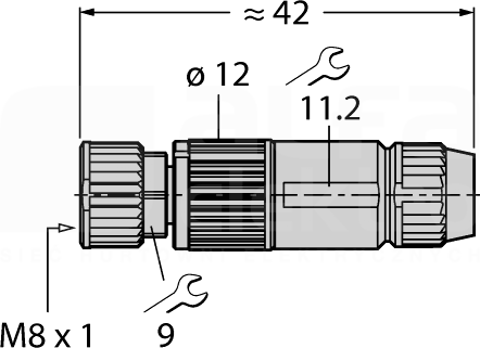 HA5141-0 M8 4P Złącze żeńskie proste