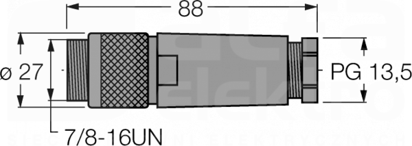 BS4141-0/13.5 7/8 4P Wtyk męski prosty
