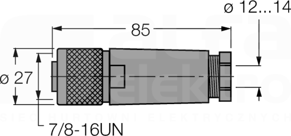 B4151-0/16 7/8 5P Wtyk żeński prosty