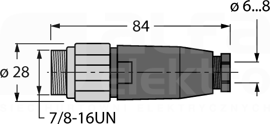 BSV4140-0/9 7/8 4P Wtyk męski prosty