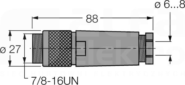 BS4140-0/9 7/8 4P Wtyk męski prosty