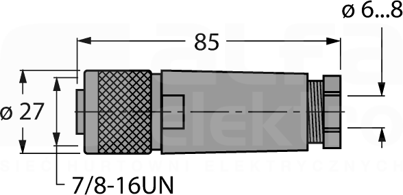 BK4140-0/9 7/8 4P Wtyk żeński prosty