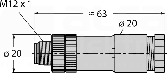 DBS8141-0 M12 4P Wtyk męski prosty
