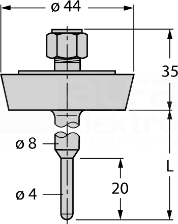 THW-3-DN25K-A4-L100 Akcesoria - gniazda termiczne