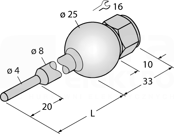THW-3-UNI25-A4-L100 Akcesoria - gniazda termiczne