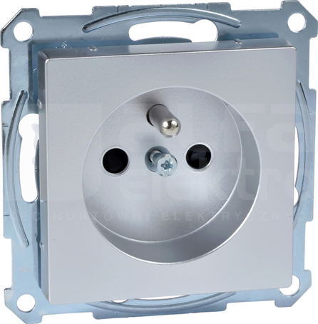 MERTEN M 2P+Z aluminium Gniazdo sieciowe z przesł.