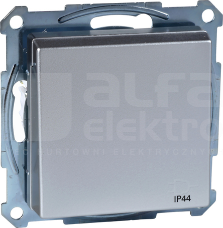 MERTEN M 2P+Z IP44 aluminium Gniazdo sieciowe z przesł.z klapką
