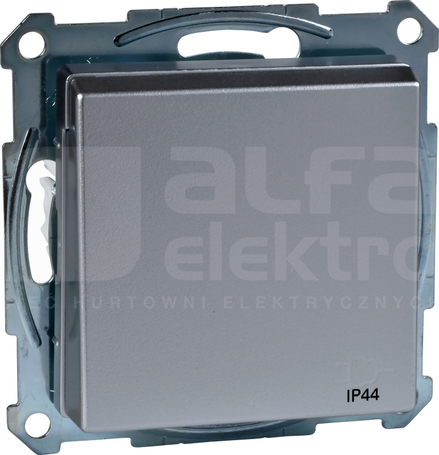 MERTEN M 2P+Z IP44 aluminium Gniazdo sieciowe z przesł.z klapką
