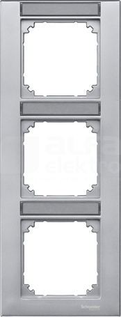 MERTEN M-PLAN aluminium Ramka 3-krotna pionowa z polem opisowym